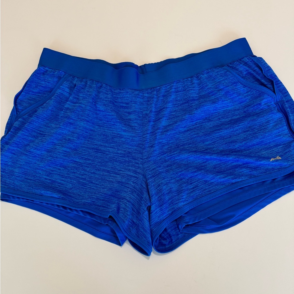 AVIA Blue Athletic Women's Shorts w/shorts underneath. Sz XXL EUC